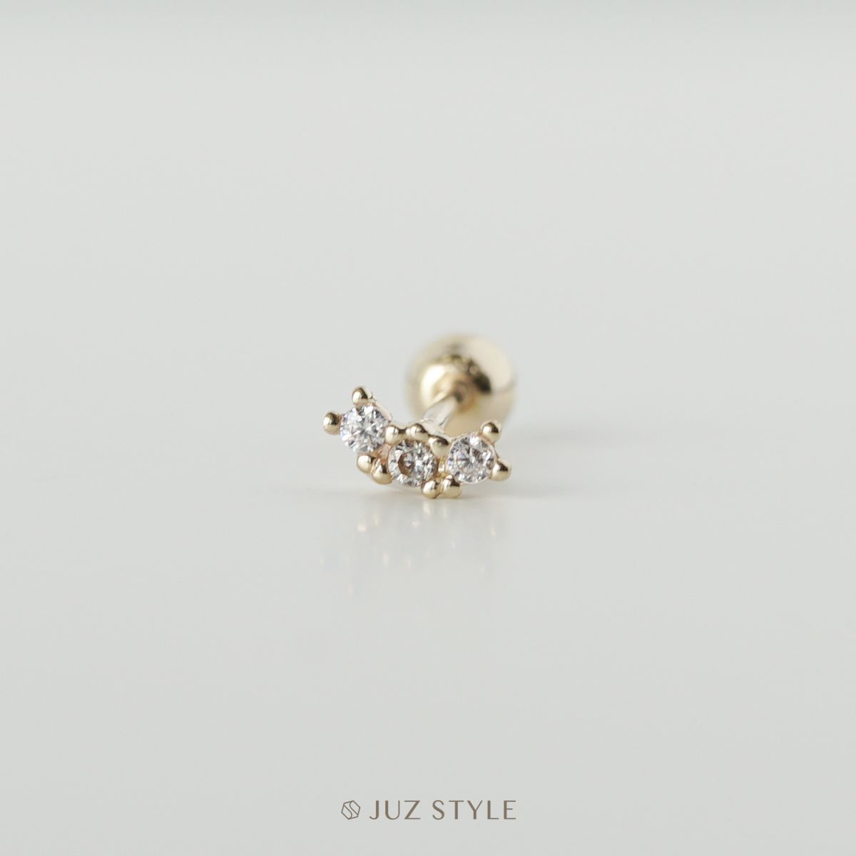 Bông tai vàng 14K Curve ballstud