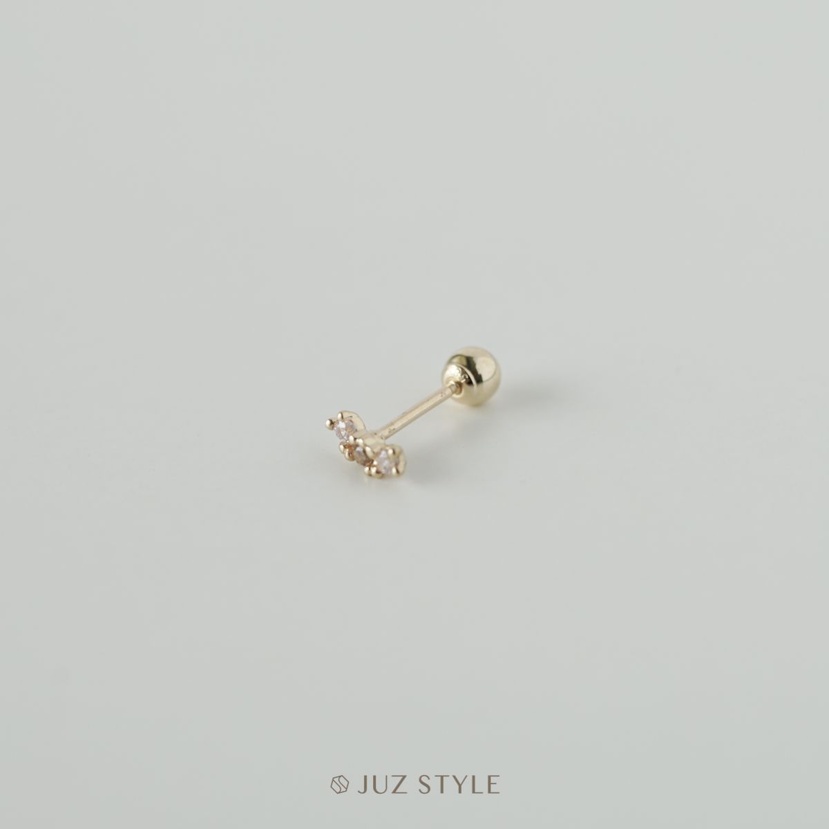 Bông tai vàng 14K Curve ballstud