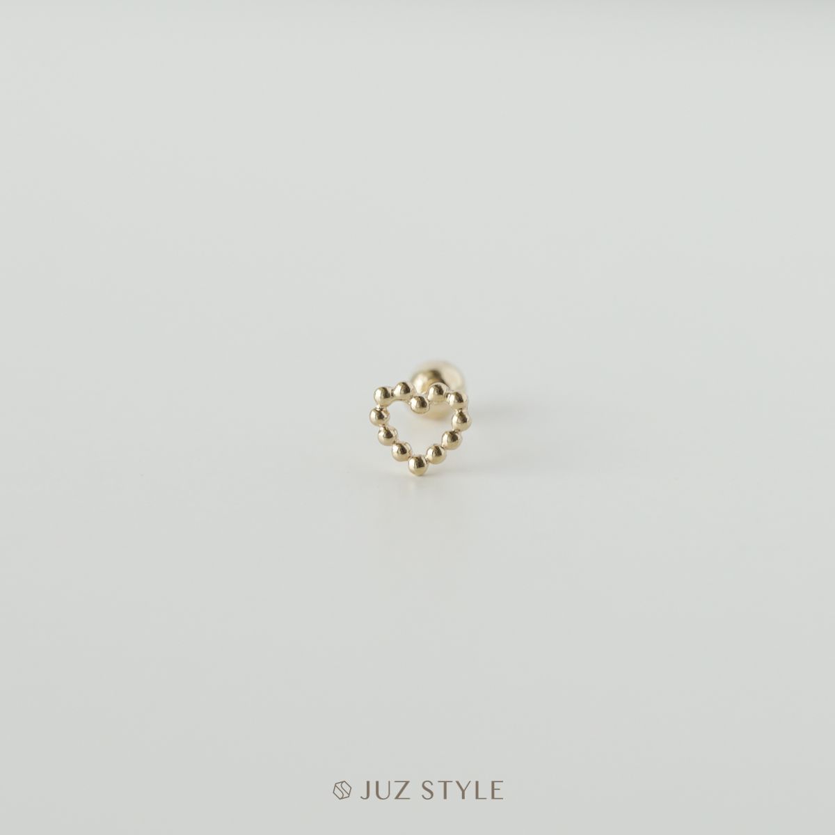 Bông tai vàng 14K Heart ballstud