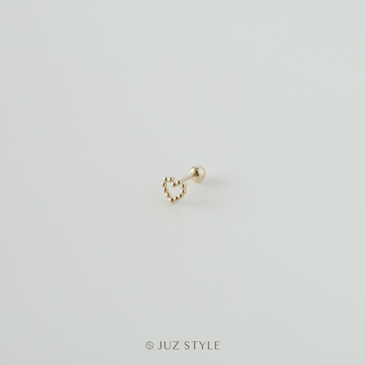 Bông tai vàng 14K Heart ballstud