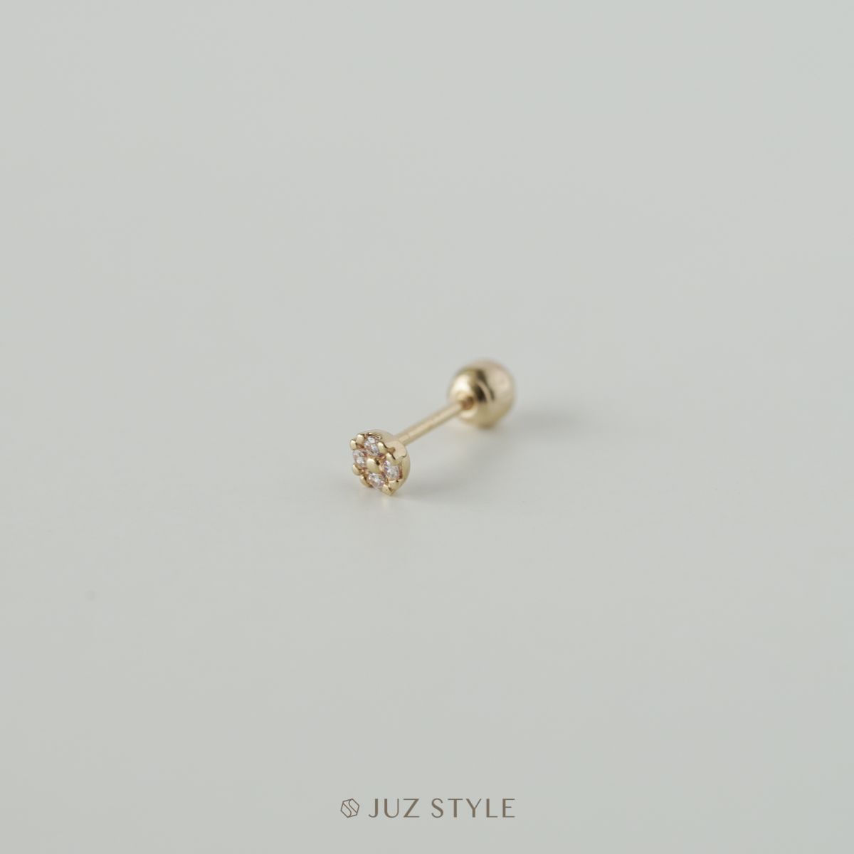 Bông tai vàng 14K tiny circle ballstud