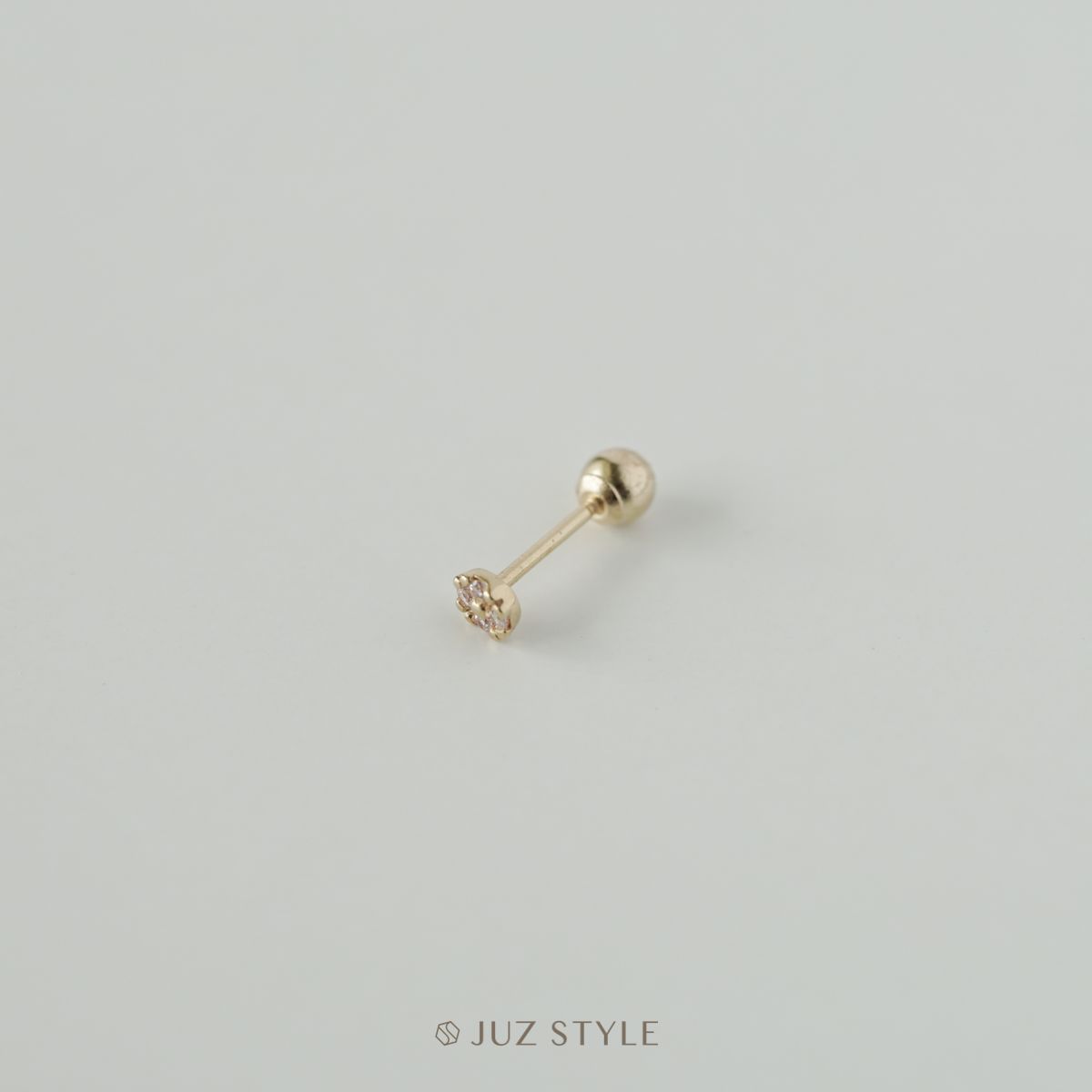 Bông tai vàng 14K tiny circle ballstud