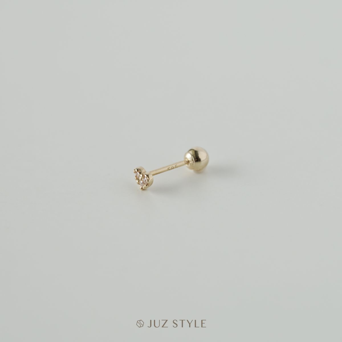 Bông tai vàng 14K tiny heart ballstud