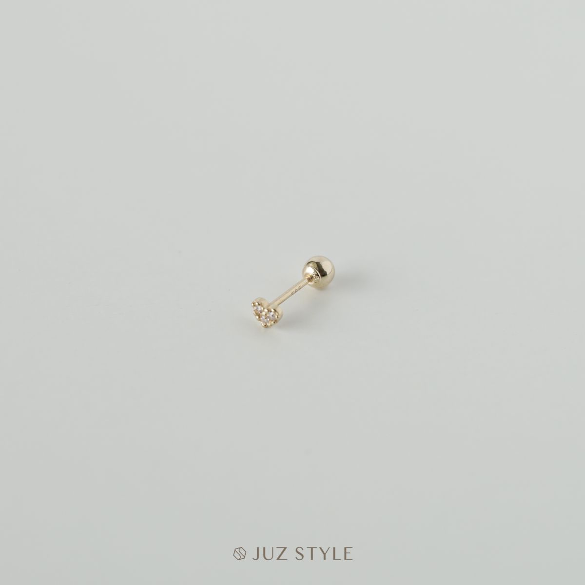Bông tai vàng 14K tiny heart ballstud