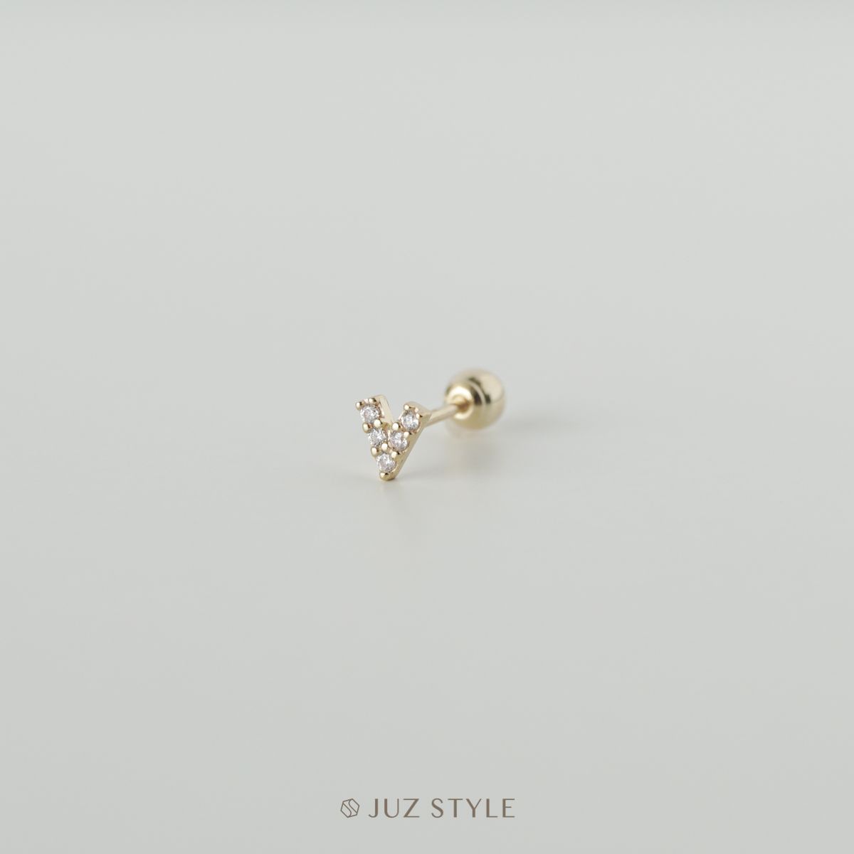 Bông tai vàng 14K v-sharp ballstud
