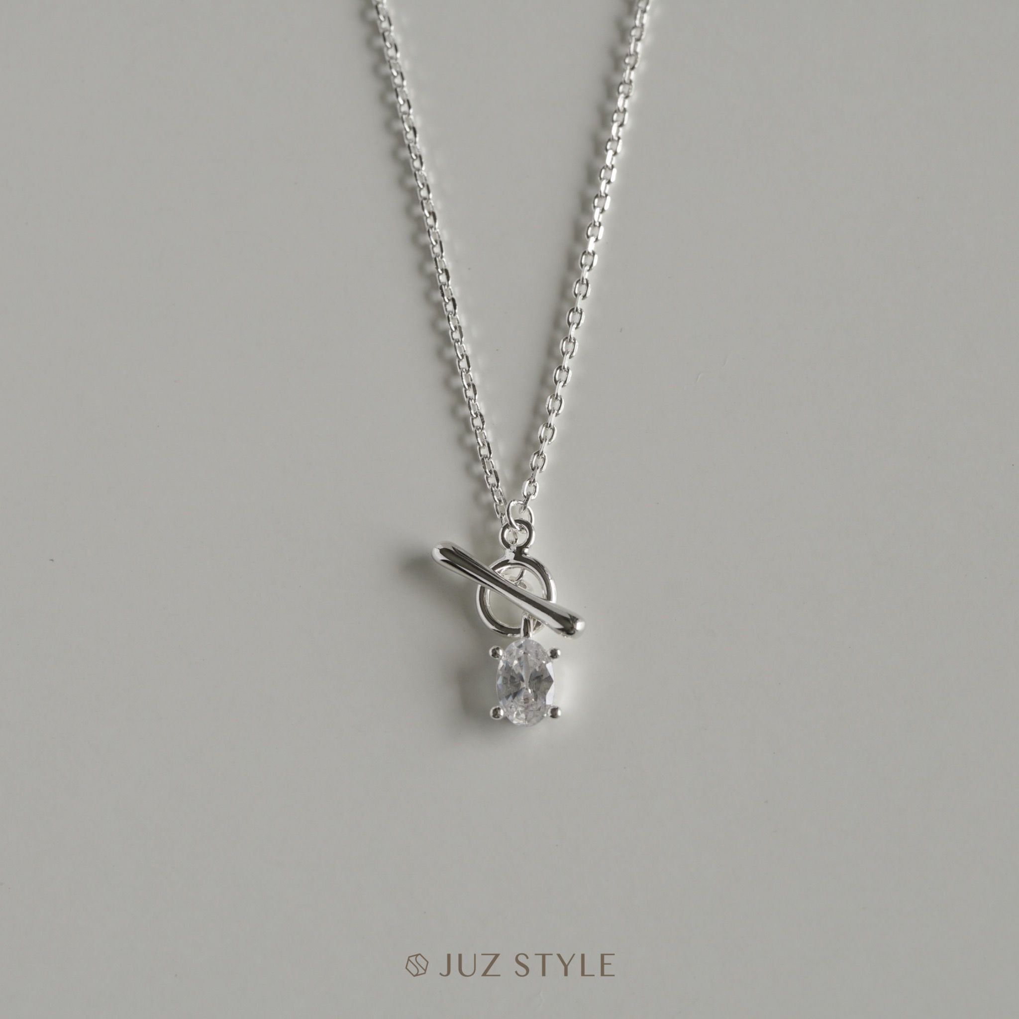 Dây chuyền bạc Oval Cz OT