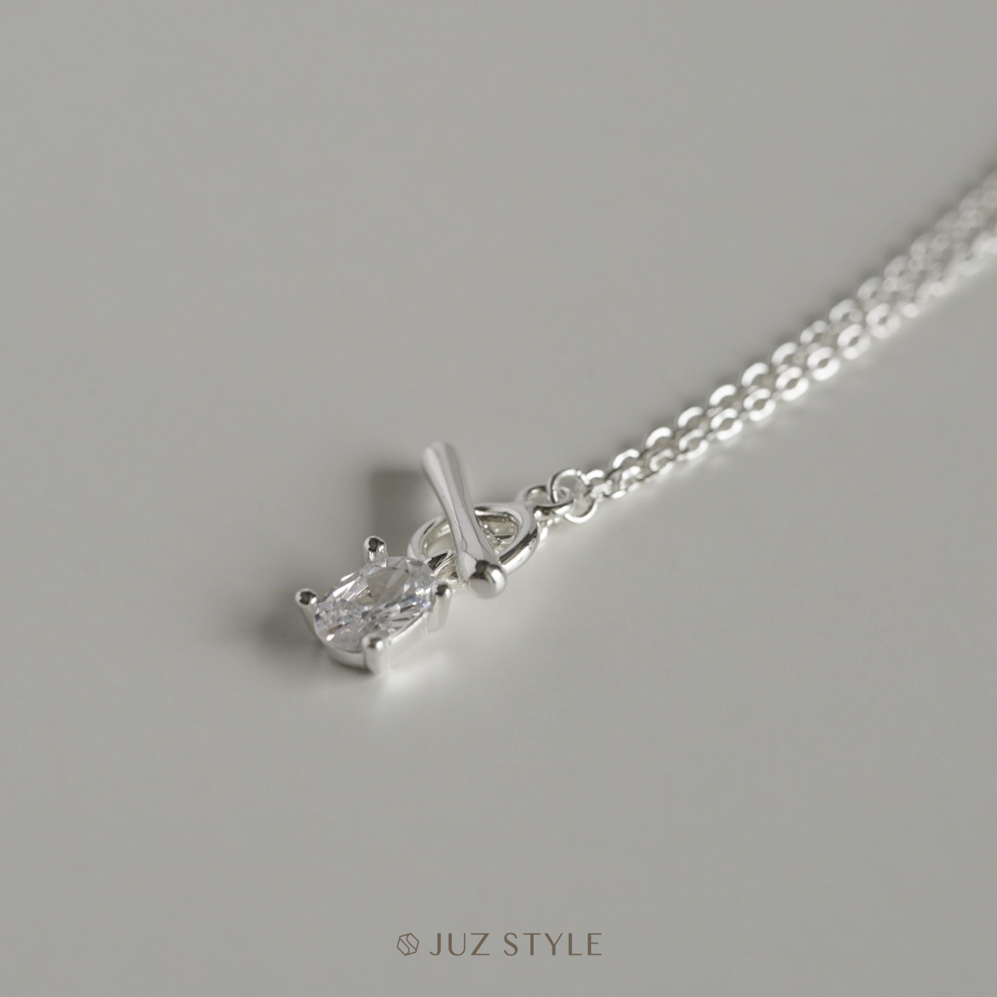 Dây chuyền bạc Oval Cz OT