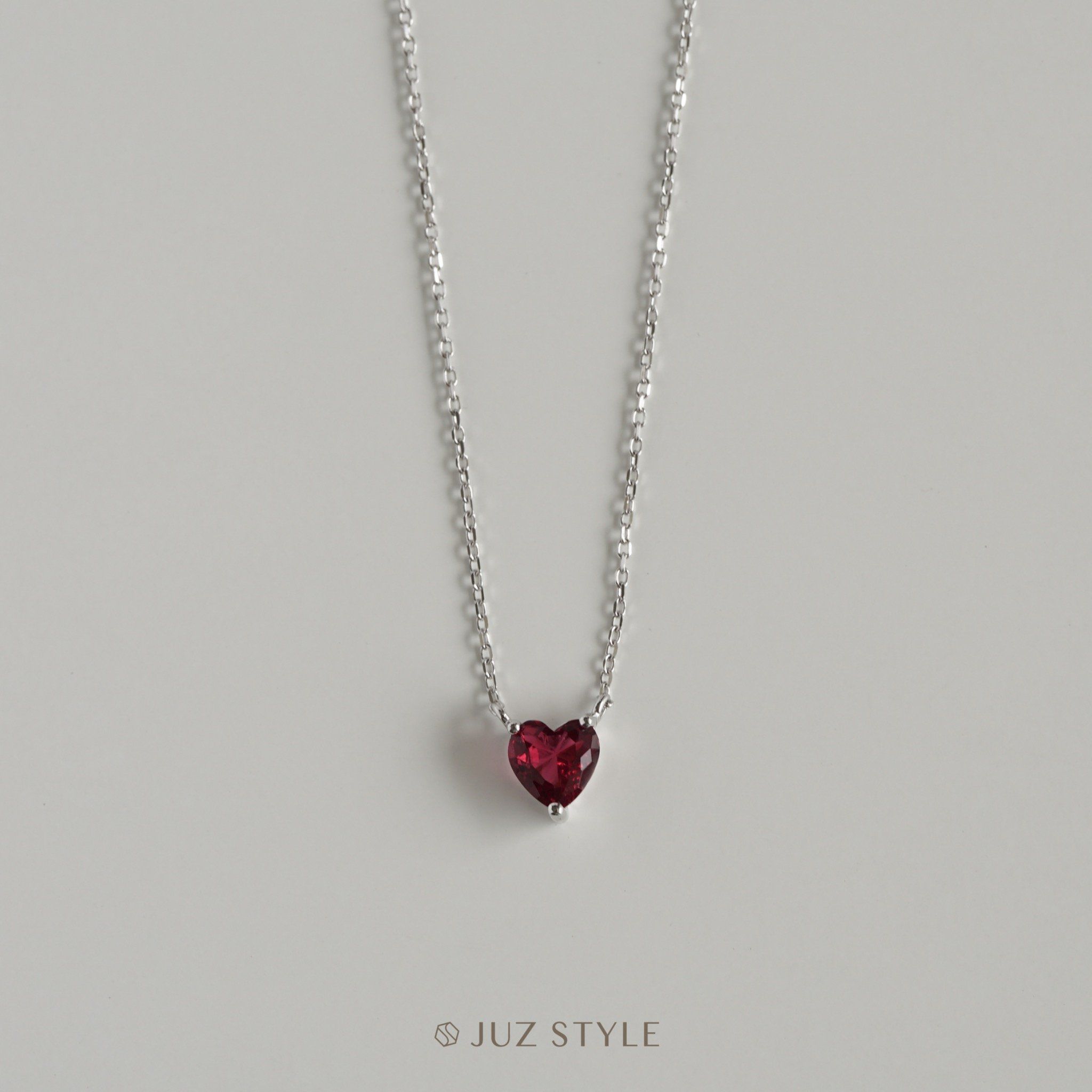 Dây chuyền bạc Pink heart