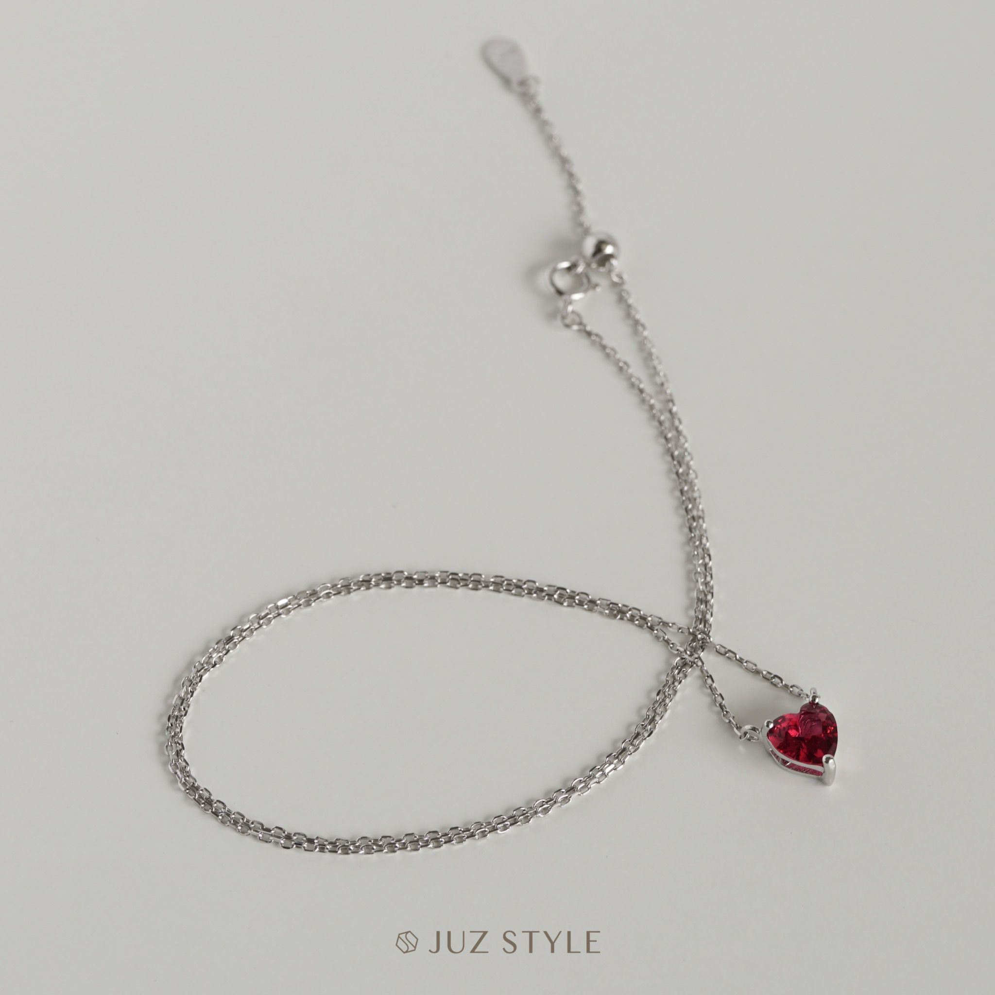 Dây chuyền bạc Pink heart