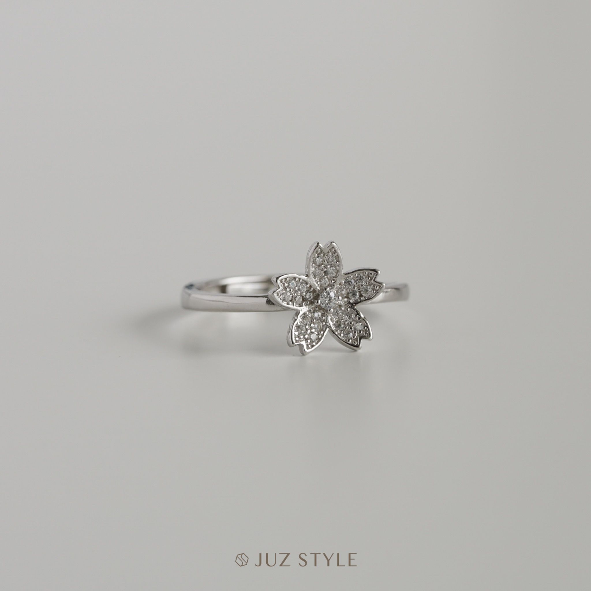 Nhẫn bạc Sakura Cz