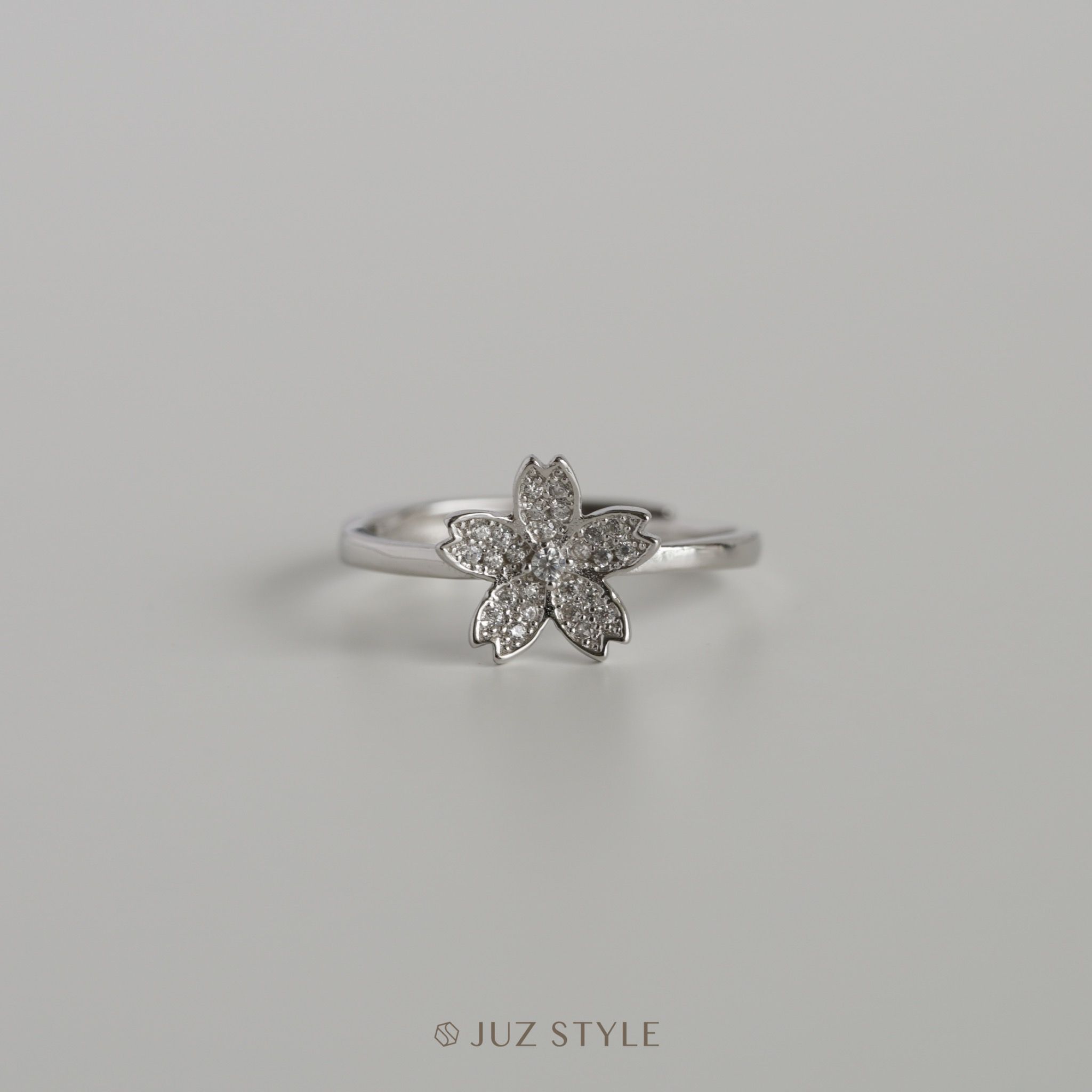 Nhẫn bạc Sakura Cz