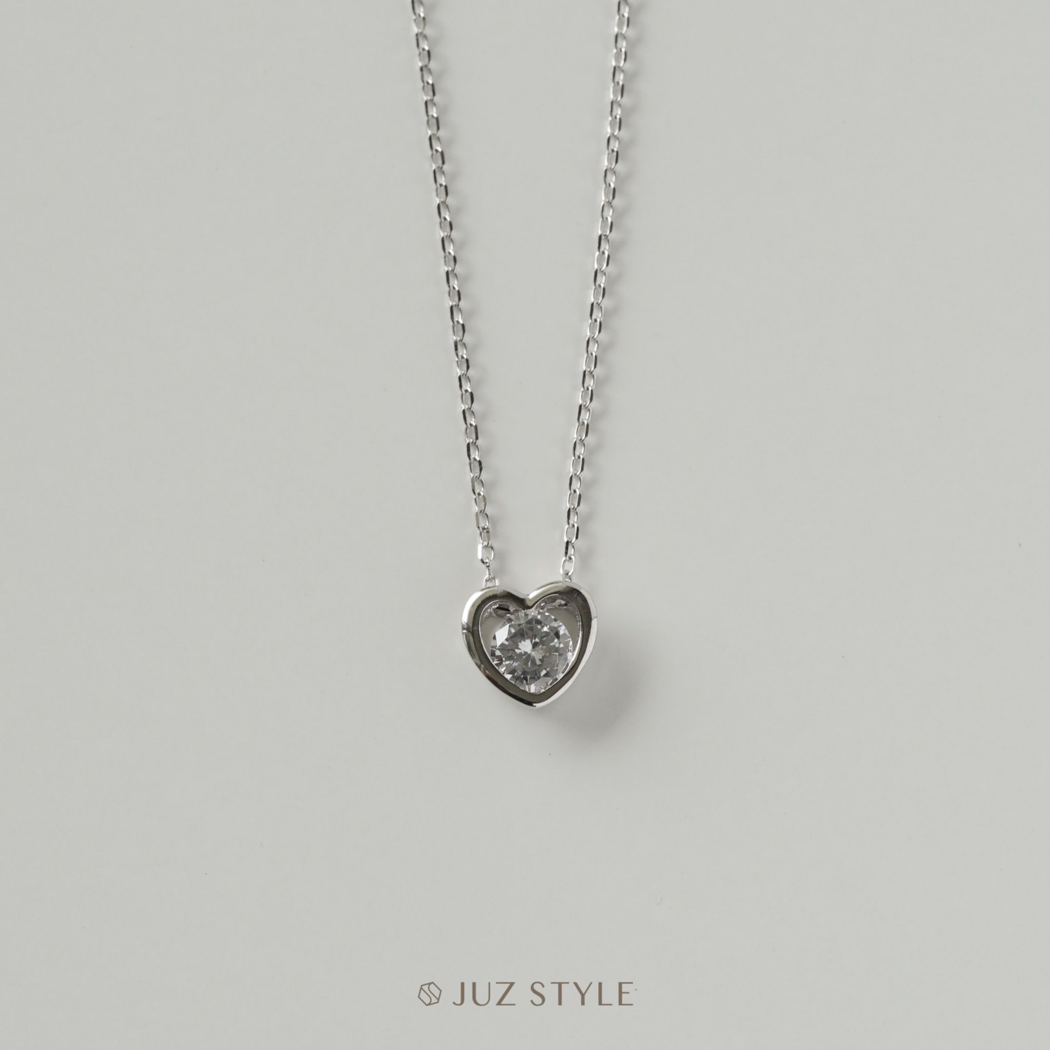 Dây chuyền bạc Stone in heart