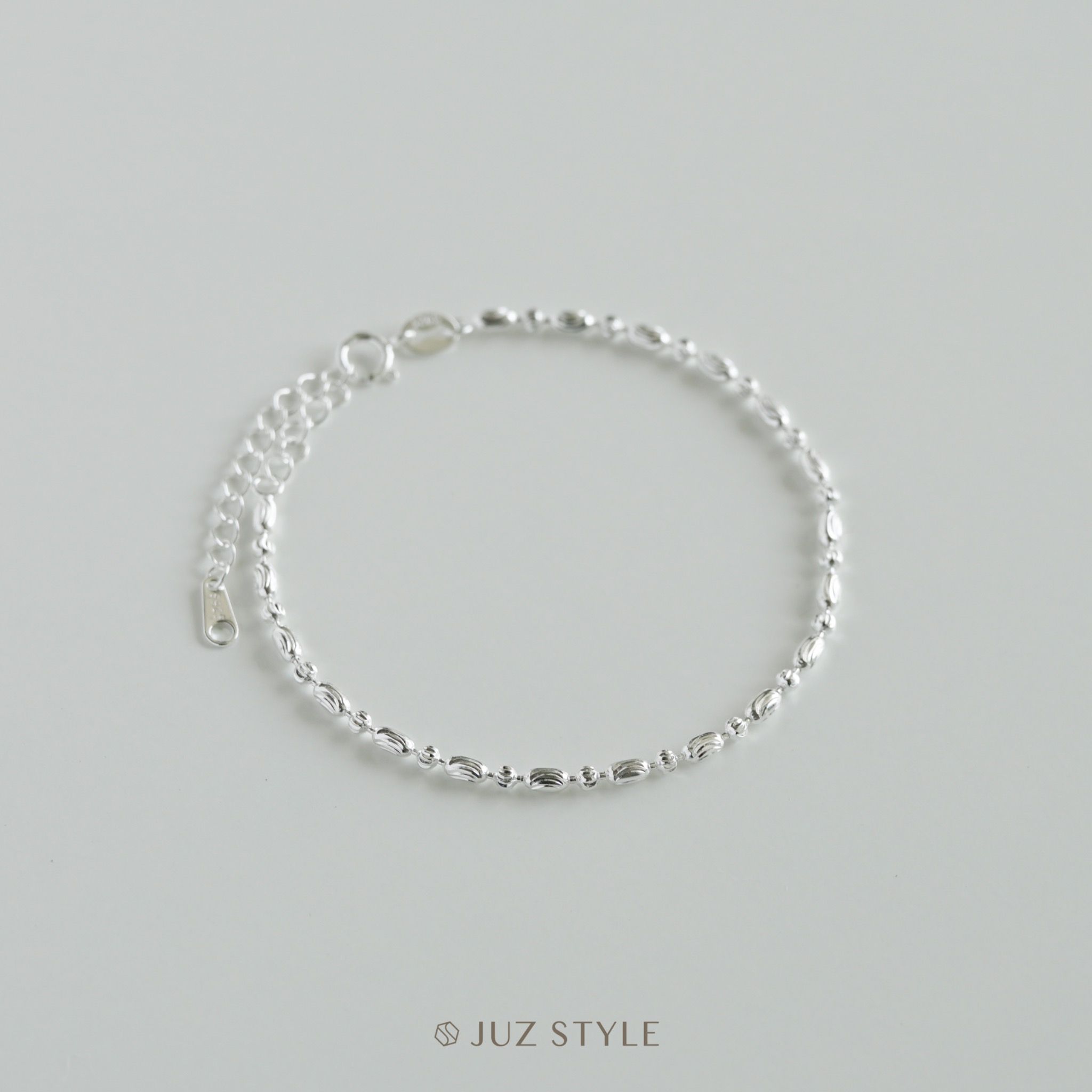 Lắc tay bạc Cutting Oval Circle Chain