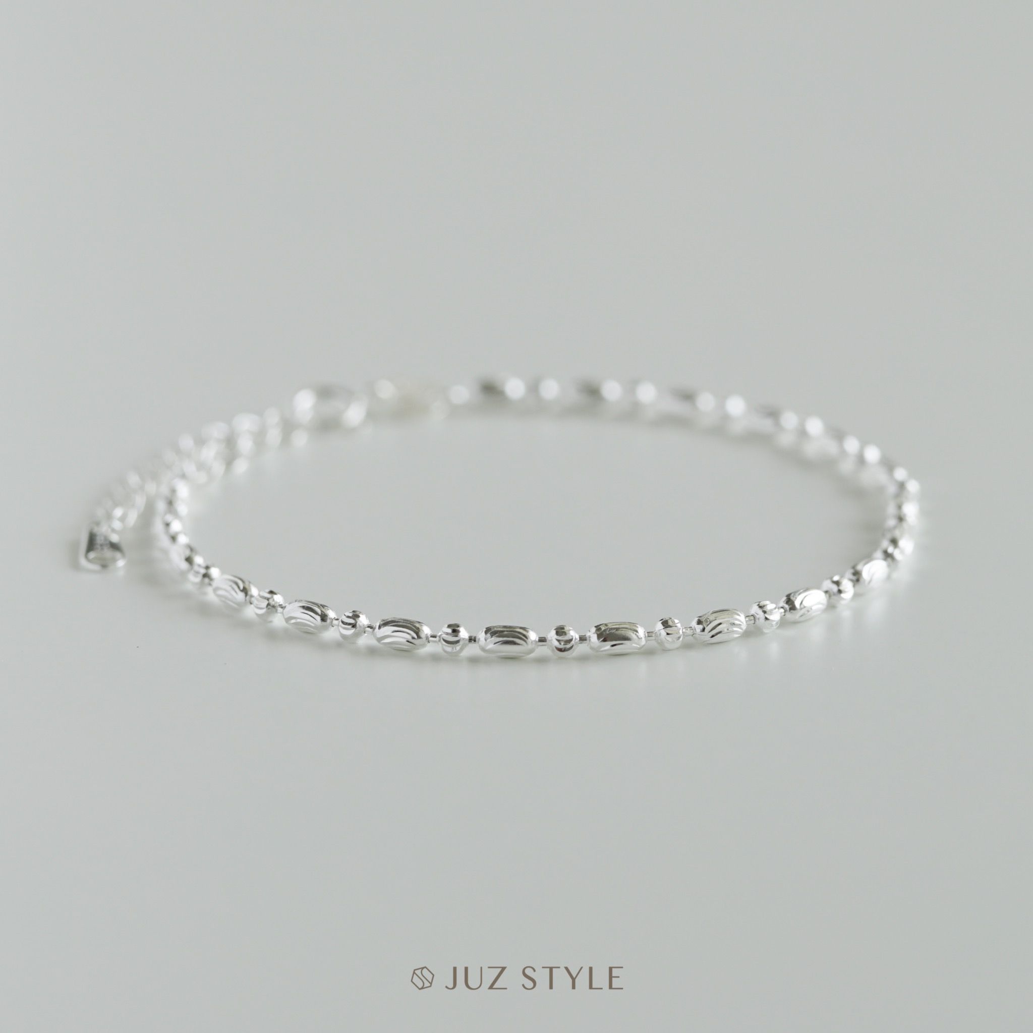Lắc tay bạc Cutting Oval Circle Chain