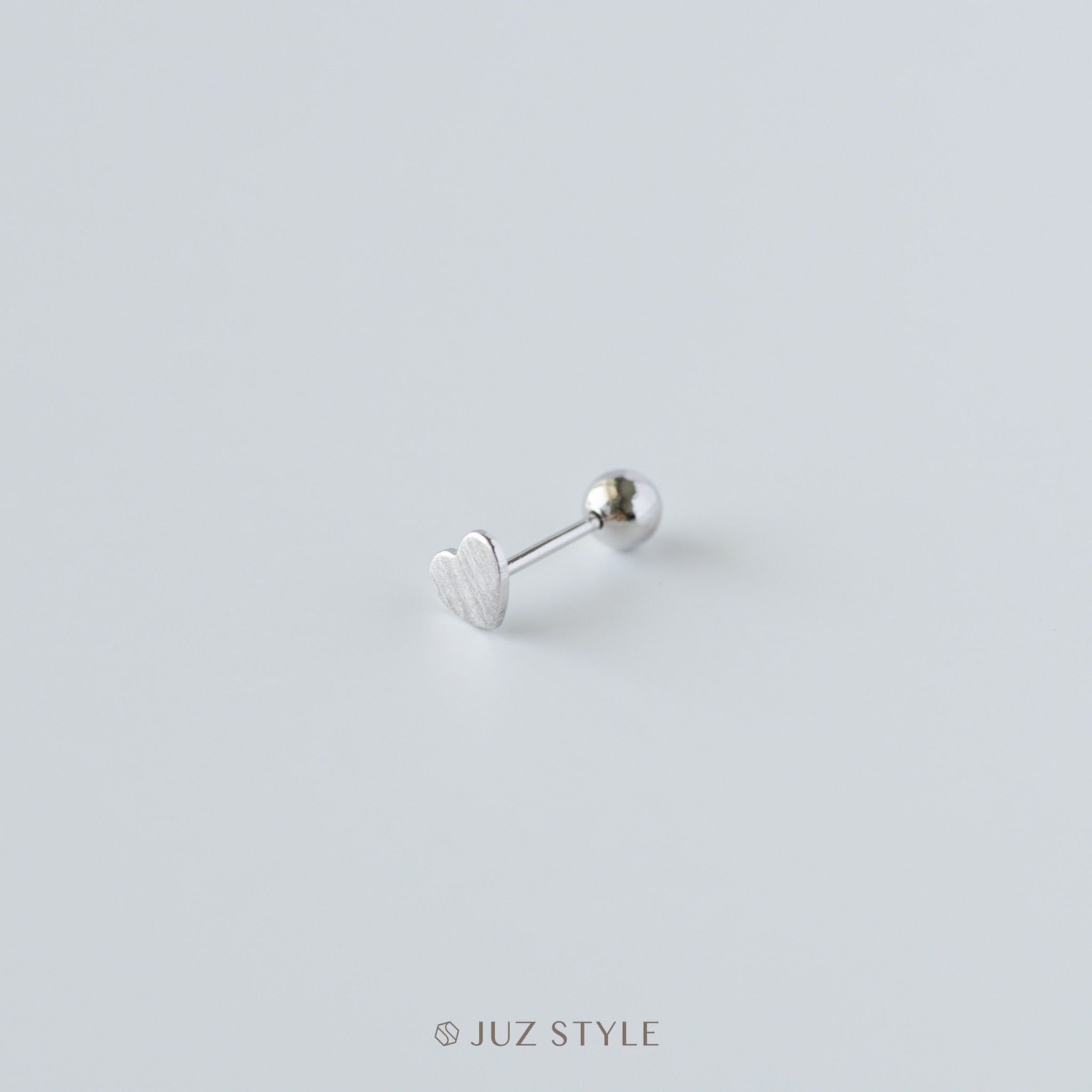 Bông tai bạc Heart Ballstud