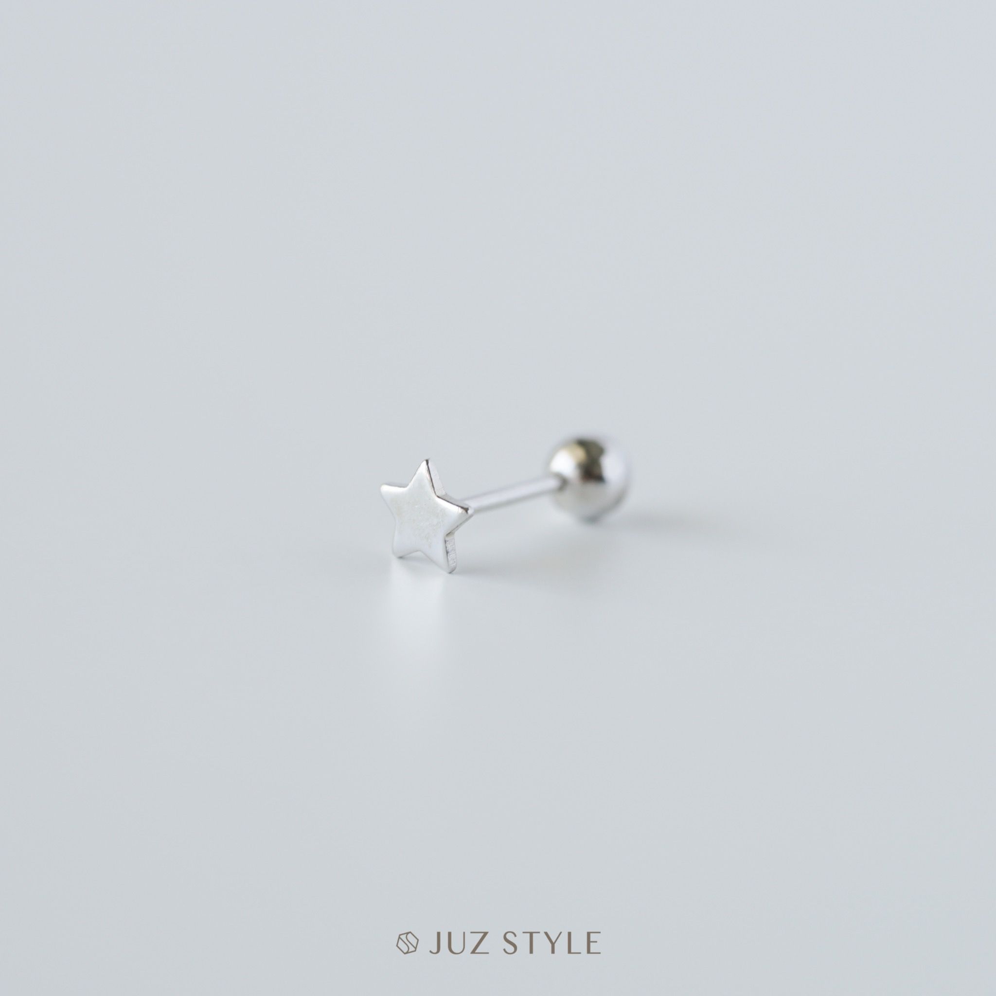 Bông tai bạc Star Ballstud