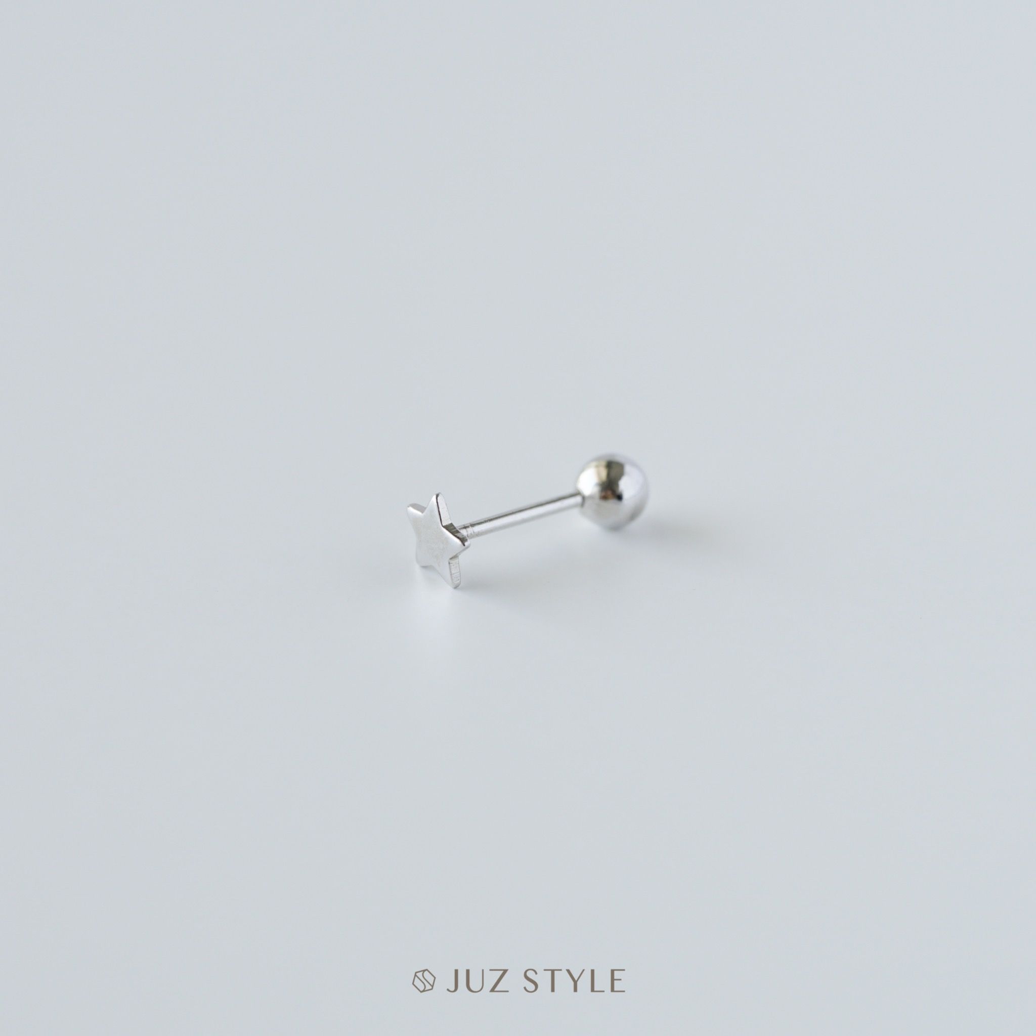 Bông tai bạc Star Ballstud