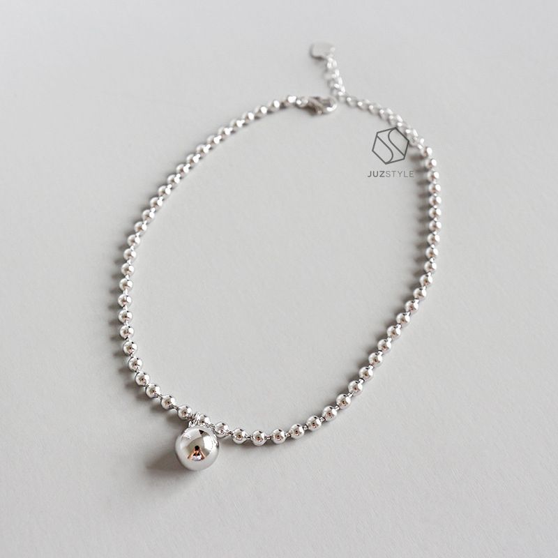  Lắc chân bạc Ball with ball chain 