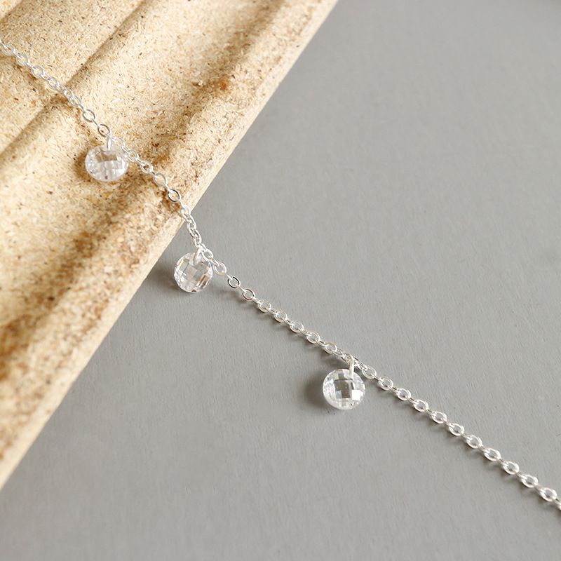 Lắc chân bạc Gems CZ