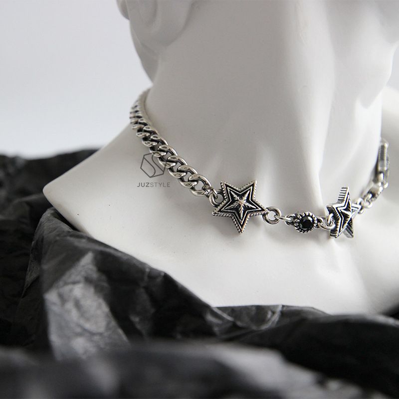 Lắc tay bạc Vintage stars