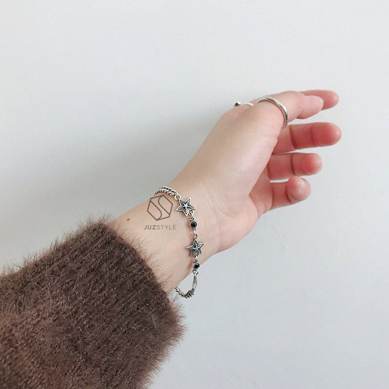 Lắc tay bạc Vintage stars