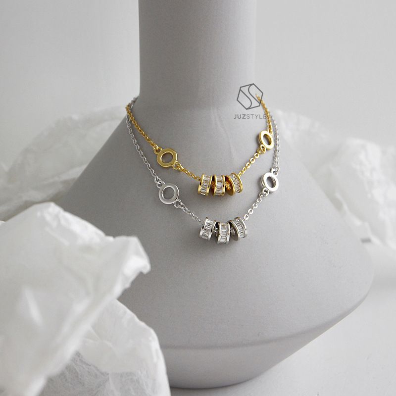 Lắc tay bạc Zircon beads