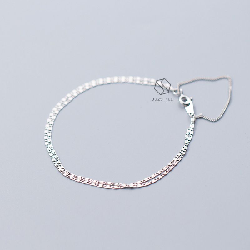Lắc tay bạc Double chain