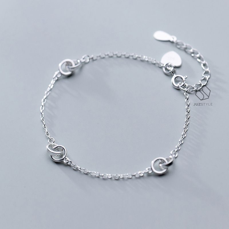 Lắc tay bạc The hoops