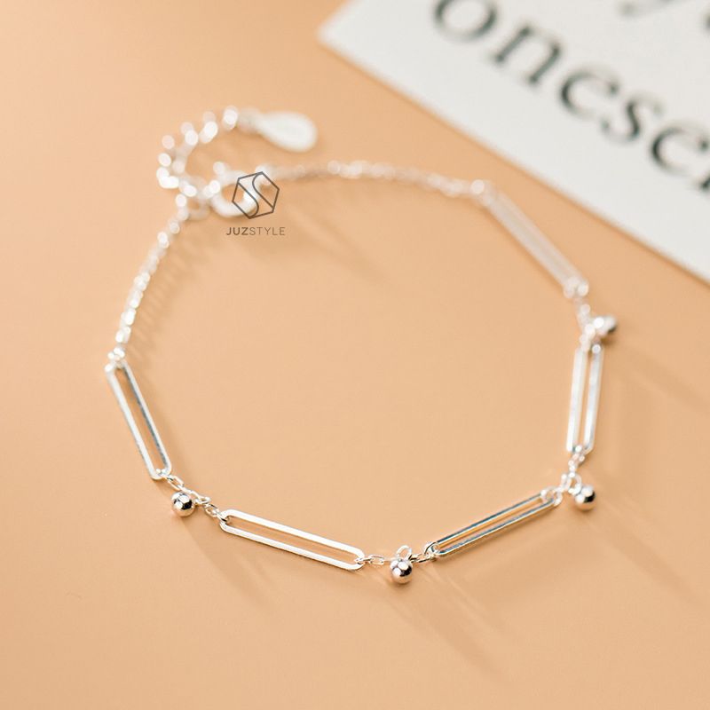 Lắc tay bạc Oval chain with balls