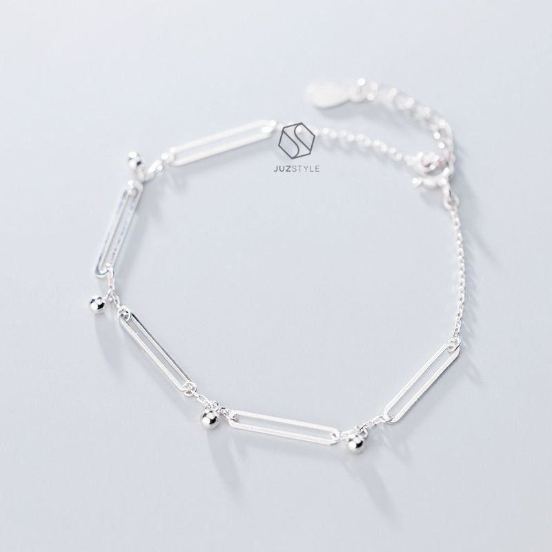 Lắc tay bạc Oval chain with balls