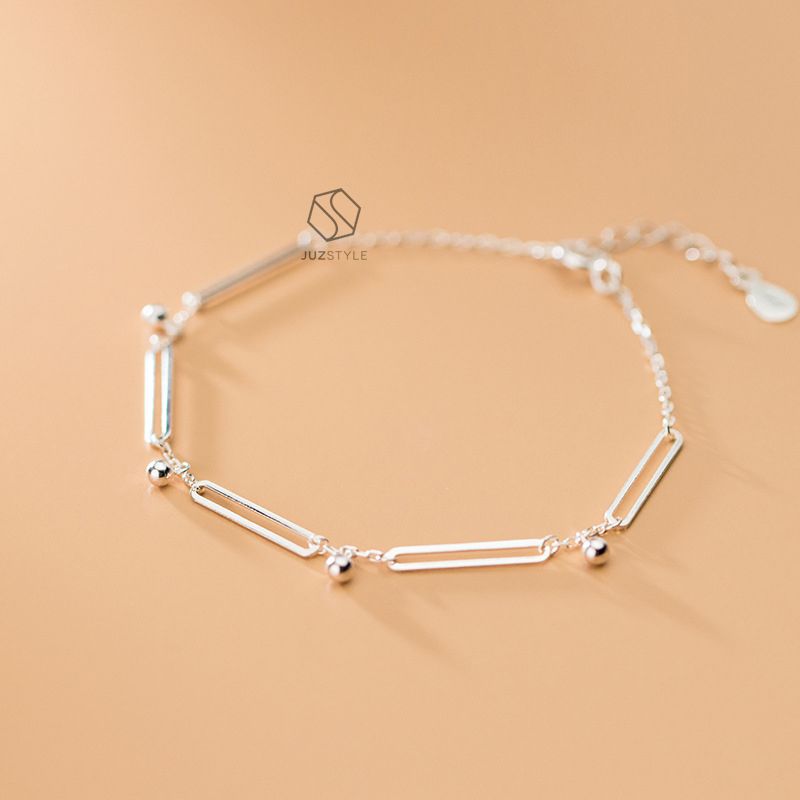 Lắc tay bạc Oval chain with balls