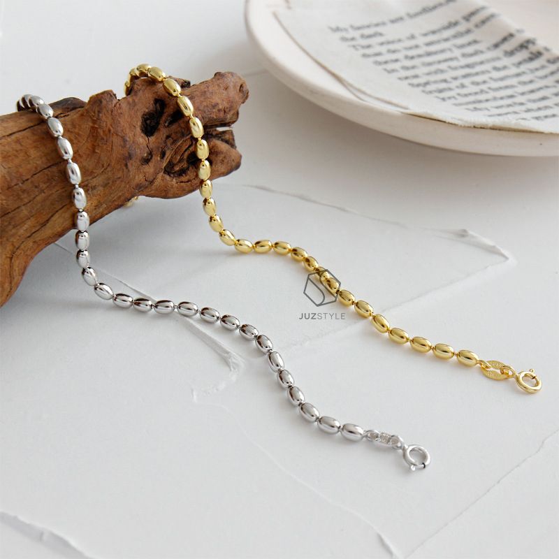 Lắc tay bạc Oval ball chain