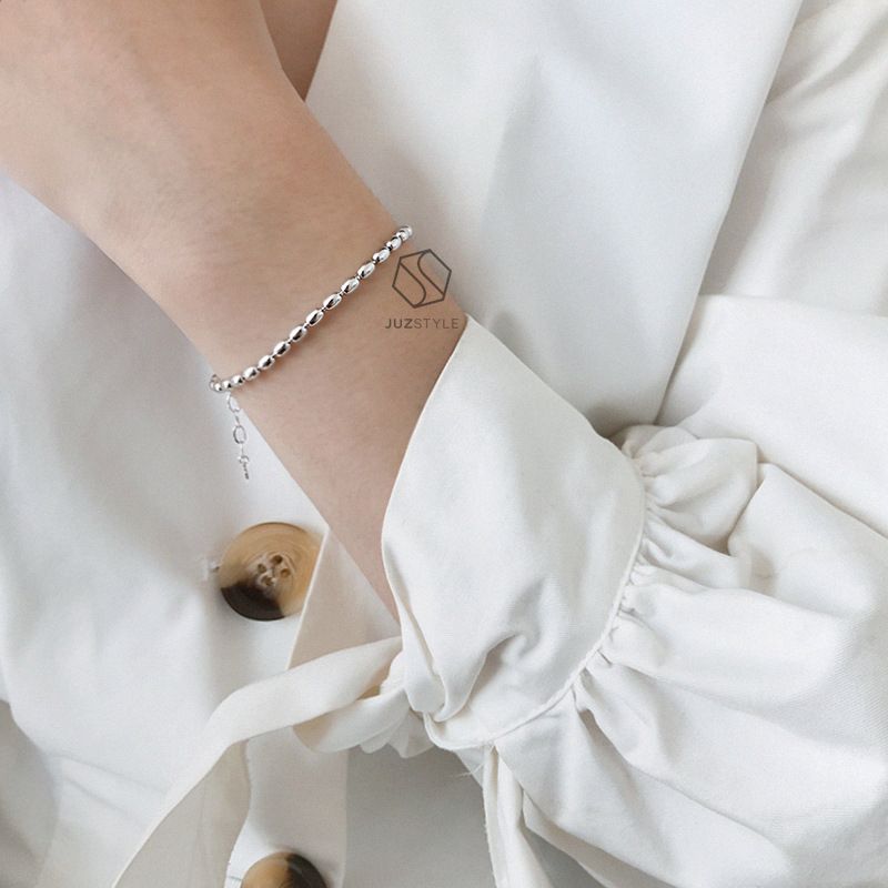 Lắc tay bạc Oval ball chain