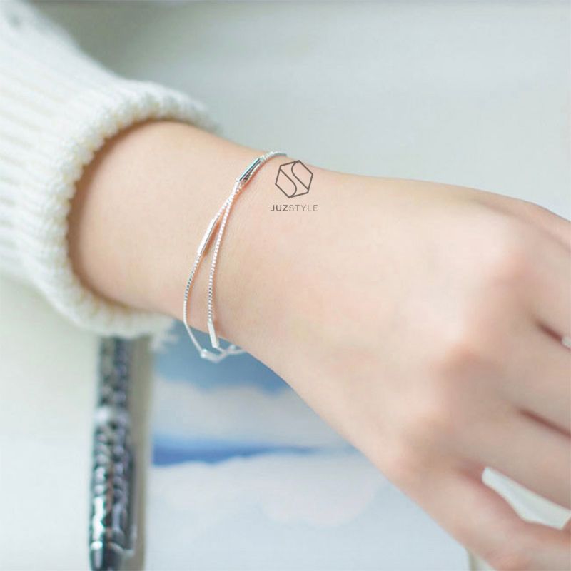 Lắc tay bạc Slim bar