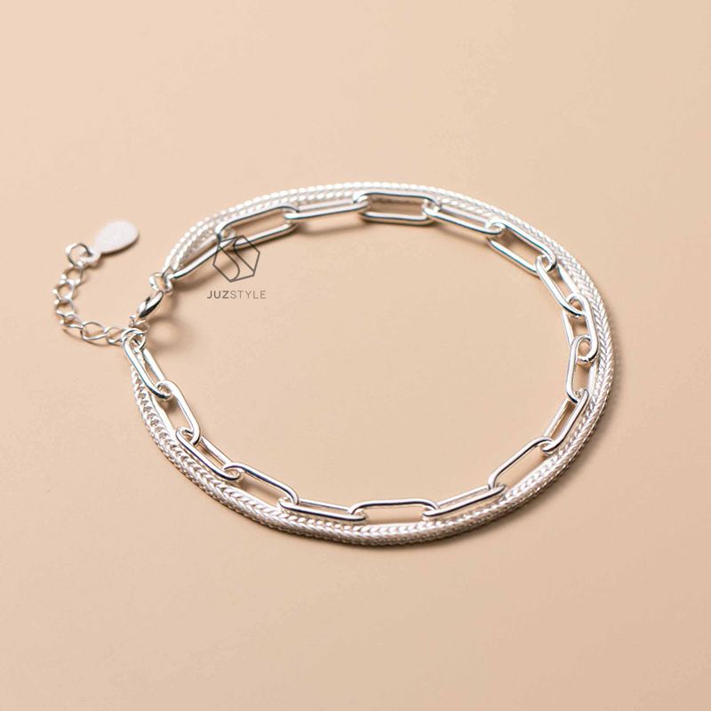Lắc tay bạc Double chains