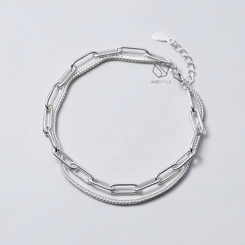 Lắc tay bạc Double chains