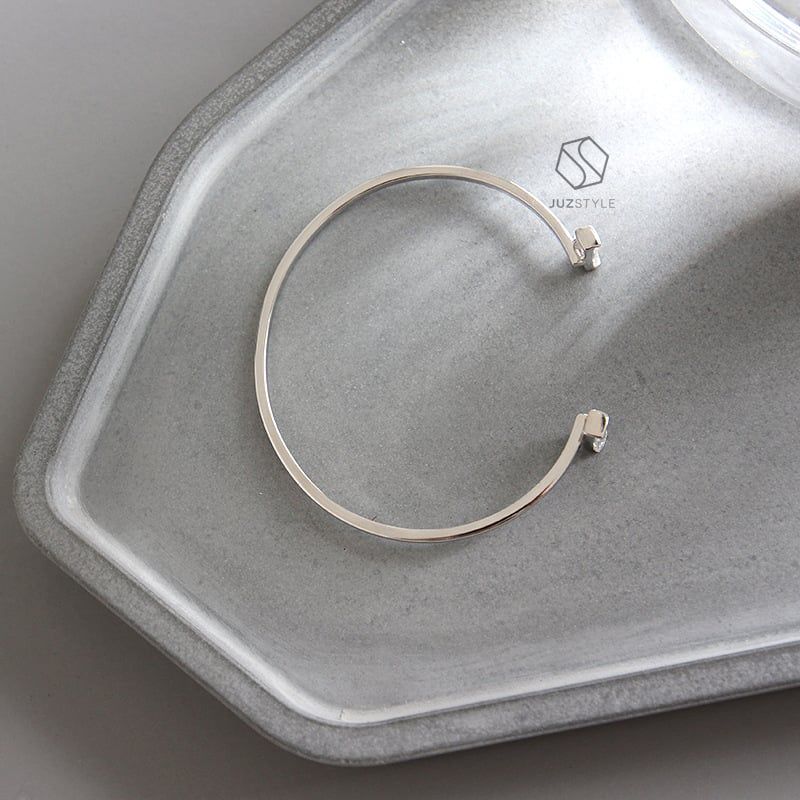 Kiềng tay bạc Two gems