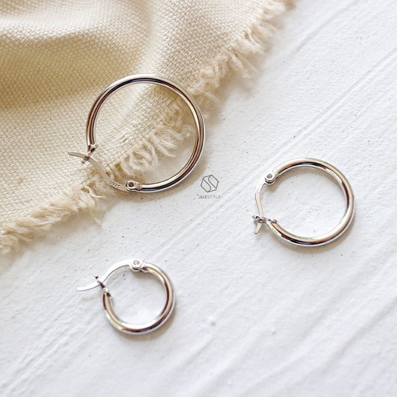 Bông tai bạc Hoop