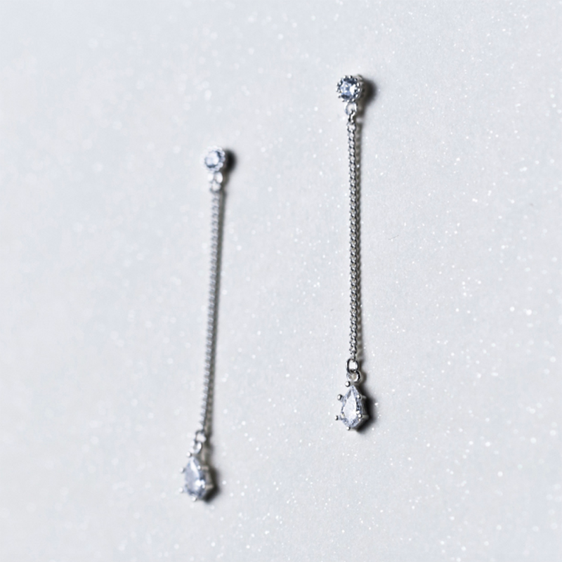 Bông tai bạc Raindrop