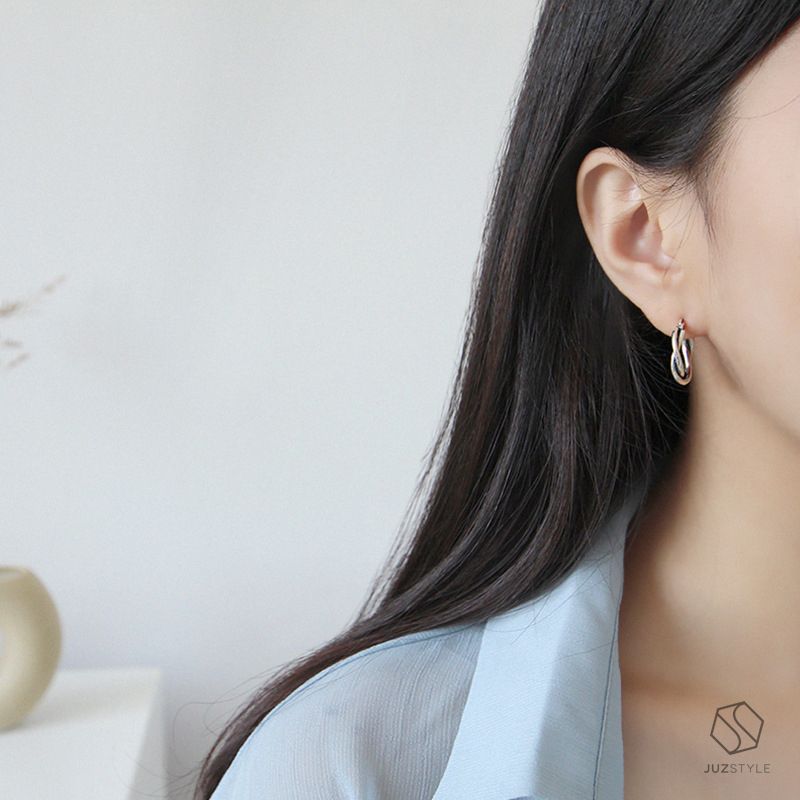 Bông tai bạc Twist hoop