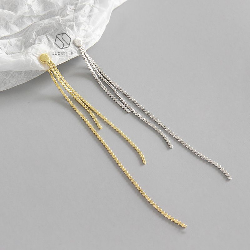 Bông tai bạc Long snake chain