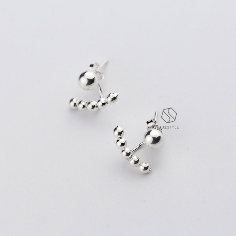 Bông tai bạc Balls ear-jacket