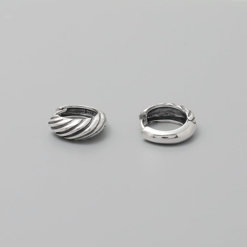 Bông tai bạc Curls hoop