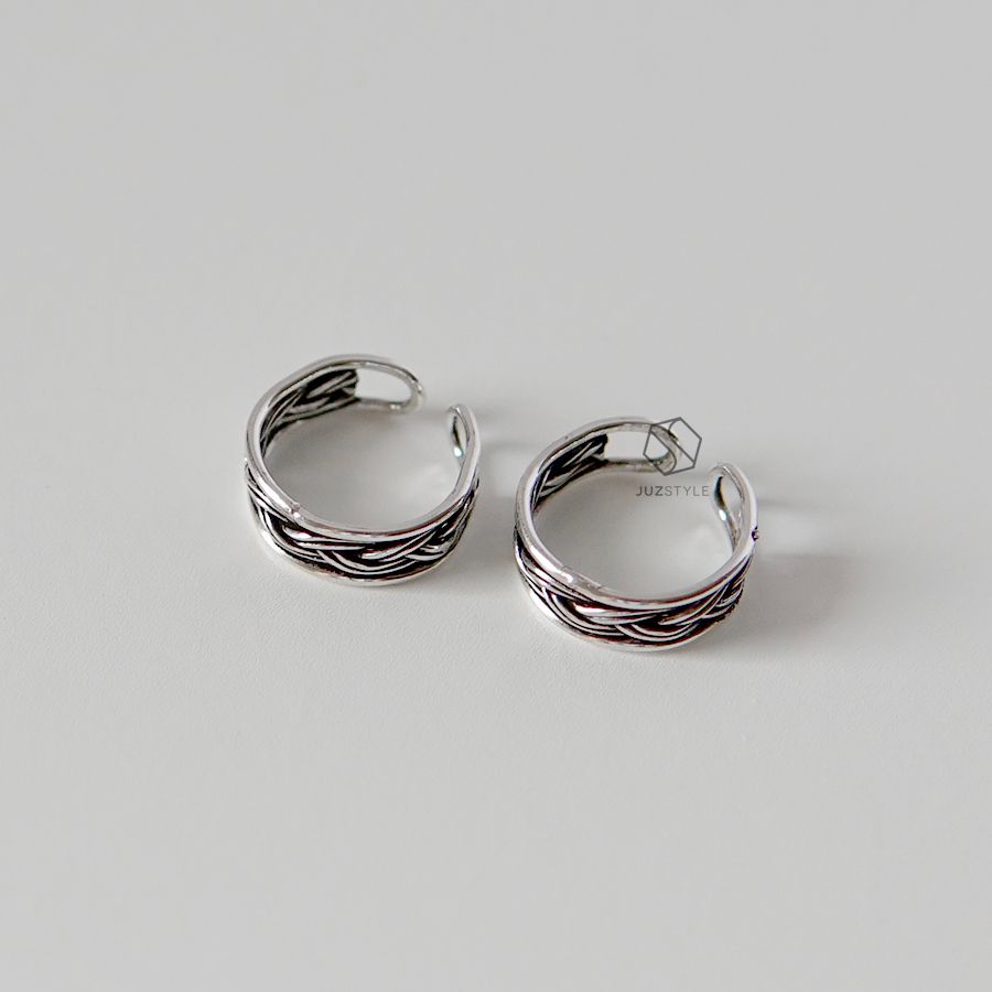Bông tai bạc Twisted earcuff