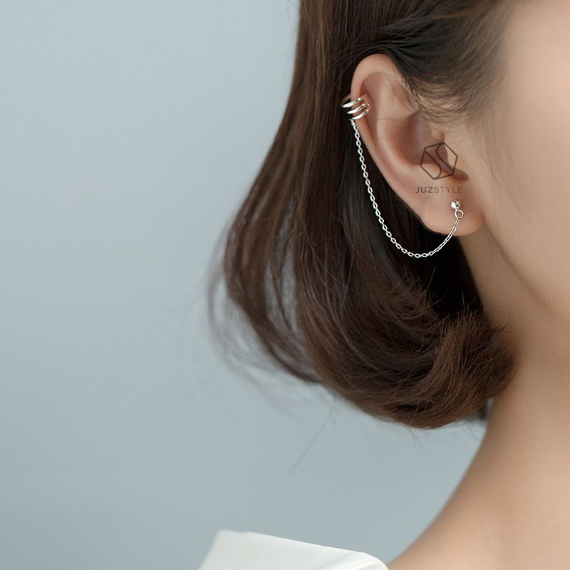 Bông tai bạc Point cuff