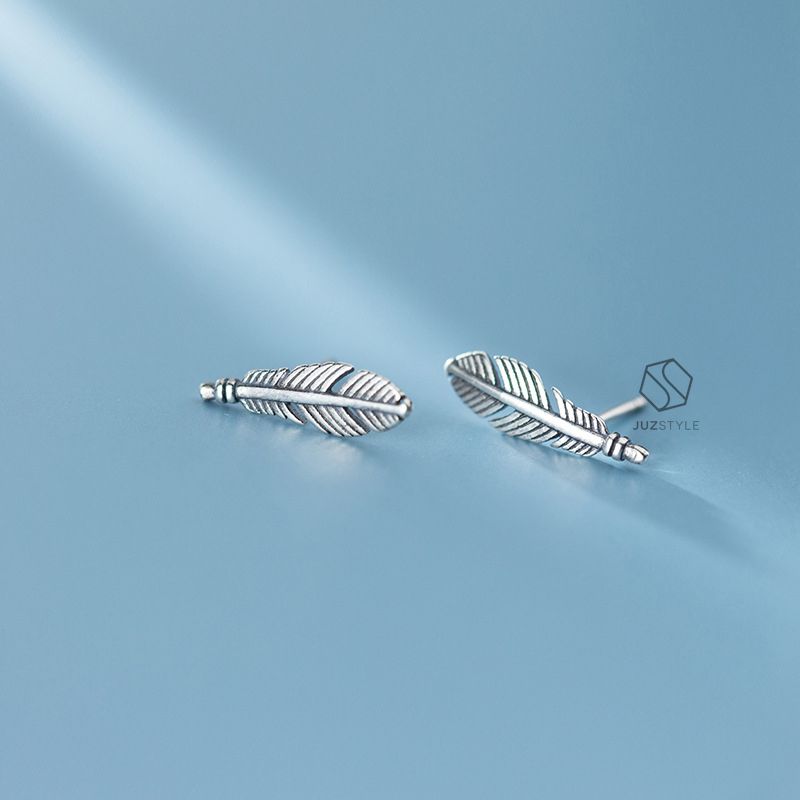 Bông tai bạc Feather