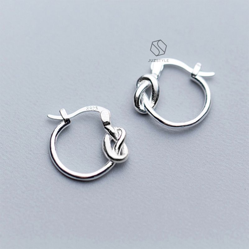Bông tai bạc Knot hoop