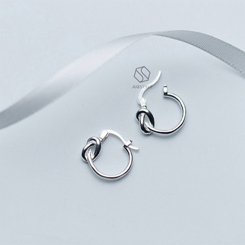 Bông tai bạc Knot hoop