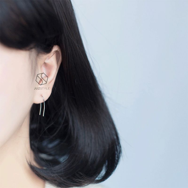 Bông tai bạc U-line