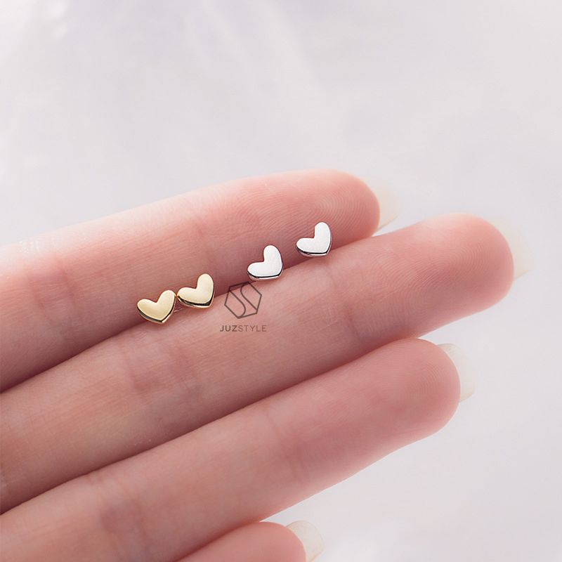 Bông tai bạc Tiny heart
